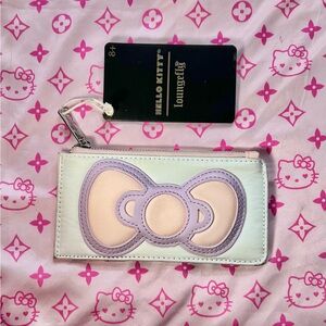 Loungefly x Sanrio Hello Kitty Bow Card Holder Zip Wallet NEW